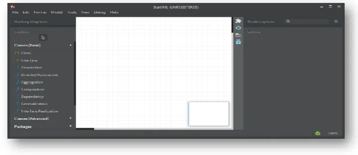Figure 7: Interface Utilisateur StarUml  2.4.  Présentation des cas d’utilisation 