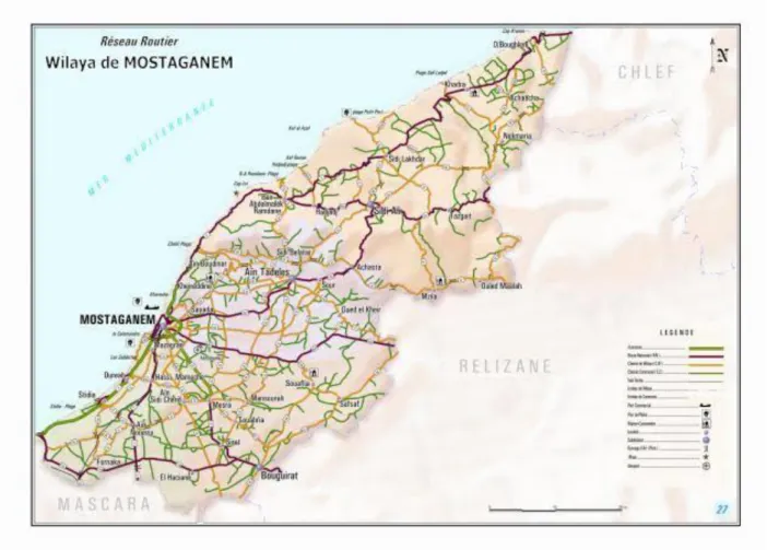 Figure I.4: Wilaya de MOSTAGANEM [Google] 