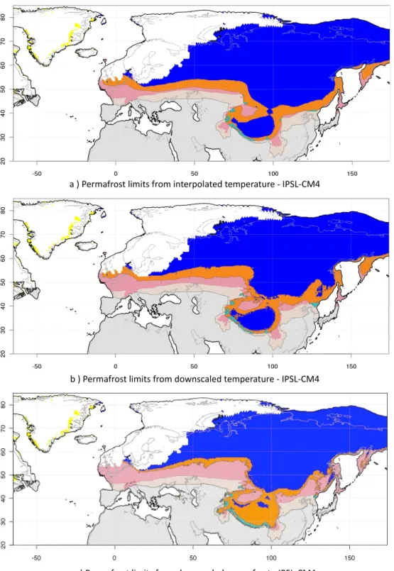 Fig. 8. LGM permafrost comparison between IPSL-CM4 and the Vandenberghe et al. (2011) permafrost index
