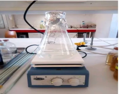 Figure 09 : Préparation de l’eau physiologique. 