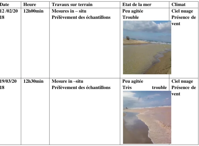 Tableau  1: Tableau de l’échantillonnage 