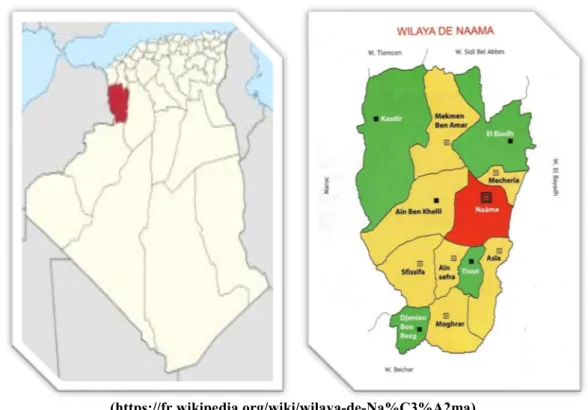 Figure 15. Localisation géographique de la région d’étude(NAAMA)                                