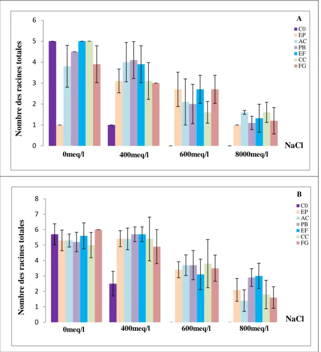 Figure  23  :  Effet  des  endophytes:  C0:  Absence  de  champignons  endophytes;  EP:  E