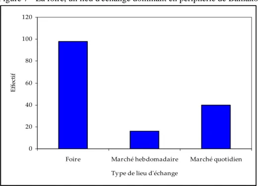 Figure 7 - La foire, un lieu d'échange dominant en périphérie de Bamako  