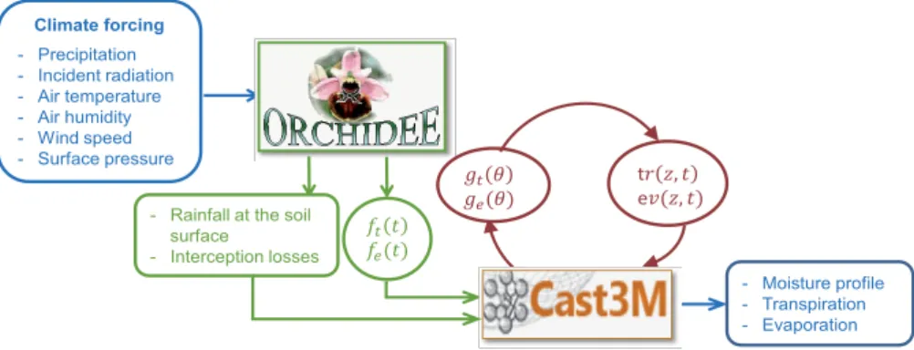 Figure 3. Schematic diagram showing the chaining of Orchid ee with Cast3M.