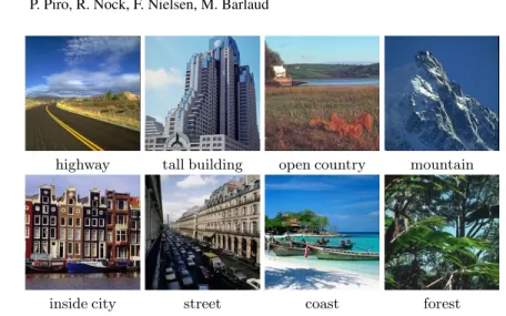 Fig. 1. The first dataset we used in our experiments consists of 8 categories of natural scenes [1]