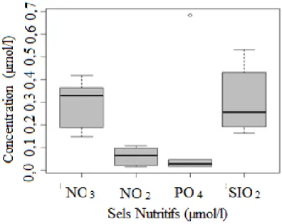 Figure 21. Variation des concentrations de sels nutritifs sur les côtes algériennes  (campagne ALPEL 3) 