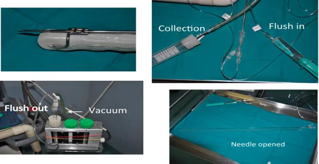 Figure 5 : Différents instruments pour réaliser une OPU (photo :  Denis NECCI , ; 2017 ) 