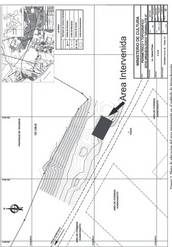 Figura 3. Plano de ubicacion del area intervenida en el poblado de Huanchaquito.