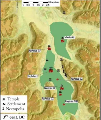 Figure 10 : Sketch-map of the Raybûn area (3rd  cent. BC) 
