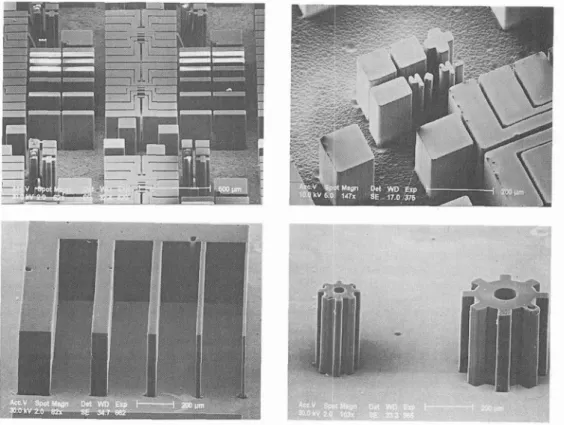 Fig. 2  :  resist patterns replicated in proximity lithography at DCI-storage ring. Resist thickness  was  here  about 300  pm