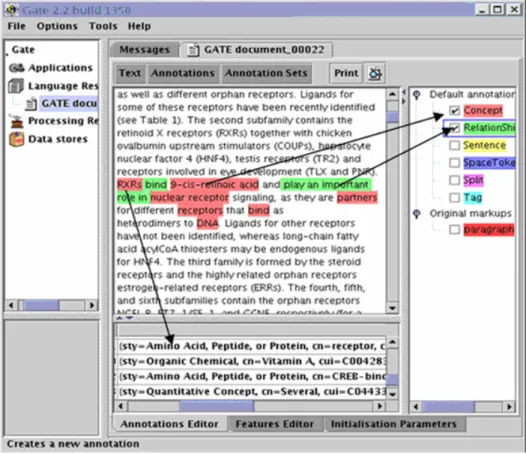 Figure 4. Example of relation detection and term extraction 