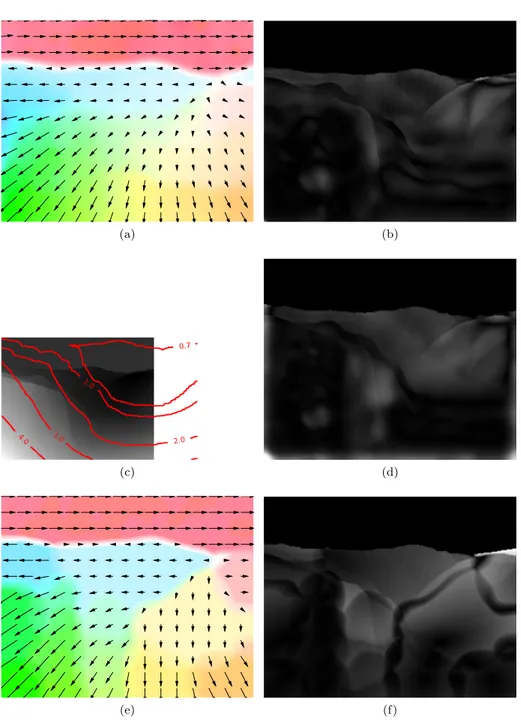 Figure 4: Results for the Yosemite sequence. (a) Optical flow m 2 . (b) Associated angular error