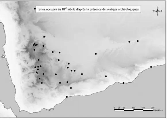 Fig. 6b – Carte des sites d’habitat où une occupation est attestée au  III e s. apr. J.-C