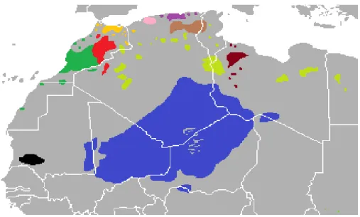 Figure 1: the geographical distribution of the Tuareg population. 
