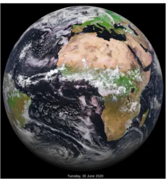 Figure 1. Image acquired the 30 June 2020–12:00 UTC, from broadband visible channel of the satellite Meteosat-11 (i.e., MSG-4) (credit: EUMETSAT).