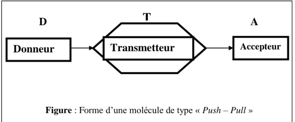 Figure : Forme d’une molécule de type « Push – Pull » 