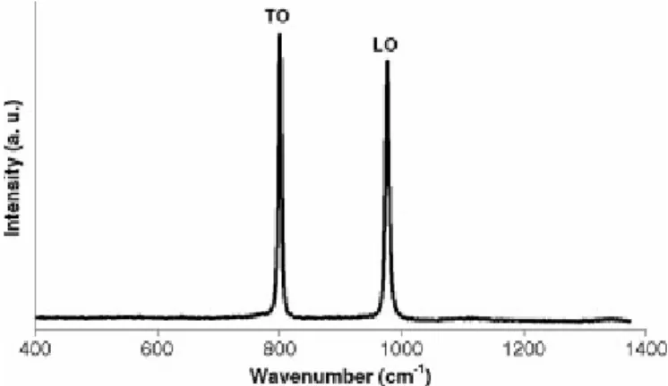 Fig. 10. First-order Raman spectrum obtained on SiC cross-section. 