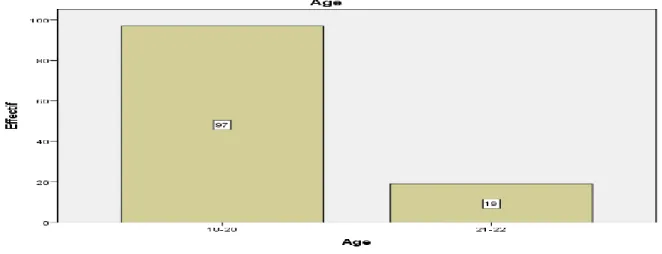 Figure 7.1. Moyenne de la tranche d’àge des téudiants, qui varie entre 18-20 ans &amp; 
