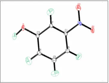 Figure 2.  ORTEPIII (Johnson, 1996) diagram of the m.Nitrophenol molecule  3.2. Electron-density maps 
