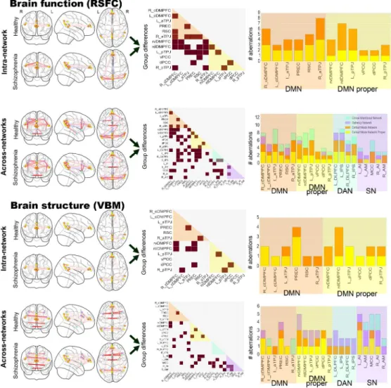 Figure 5. DMN aberrations in schizophrenia are specific to subnodes.  