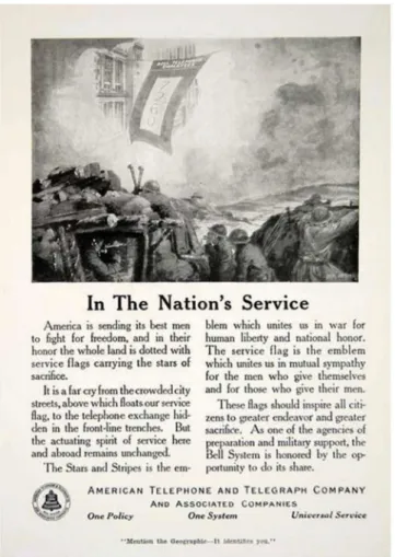 Figure 3.  This 1918 Bell public service announcement reminded US customers that the ‘service  flags’ 