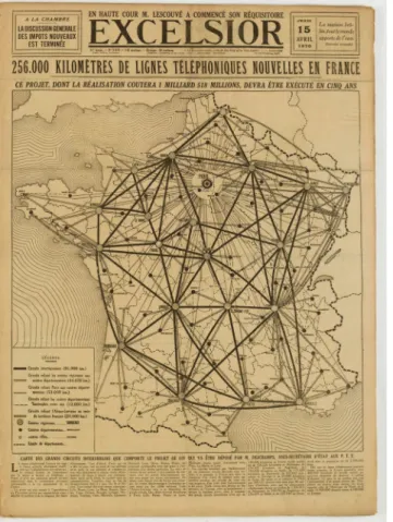 Figure 4. This visionary PTT proposal for the future expansion of the French telephone network  marked a radical departure in government policy, which had previously devoted little attention to  long-distance connections
