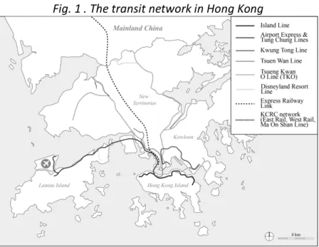 Fig. 1 . The transit network in Hong Kong 