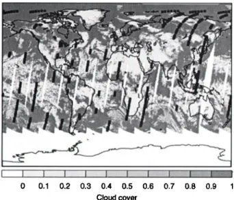 Figure  2. Four consecutive  radiance  spectra  (W/(cm2cm-•sr)),  in the 2000-2200 cm -•  spectral range, recorded  by the IMG  in-  strument  over the  Pacific Ocean on June 16, 1997