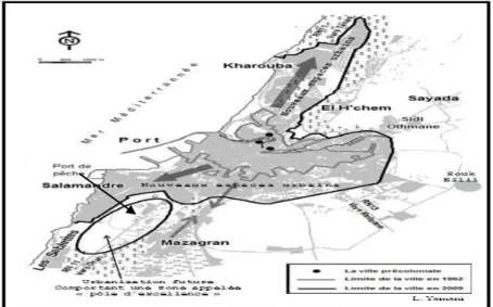 Figure 4 : carte géographique des ports de Mostaganem 