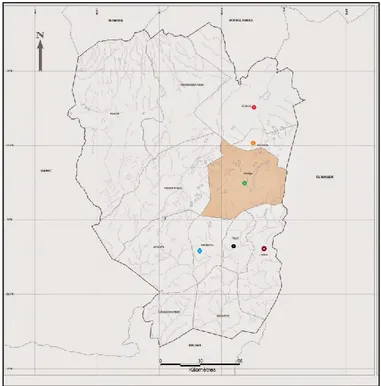 Figure 10: Localisation des points de collecte des laits crus à travers la wilaya de Naâma