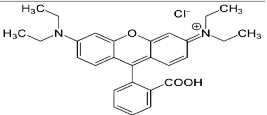 Figure III.3. Structure chimique de la molécule du colorant Rhodamine B (RhB)  