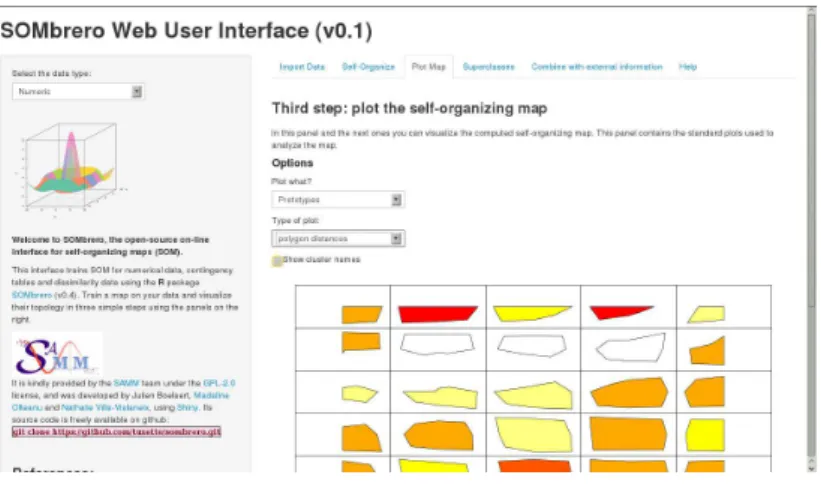 Fig. 1. Screenshot of the SOMbrero web user interface