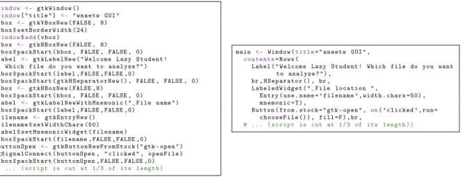 Figure 2: RGtk2 (left) vs sexy-rgtk2 (right).