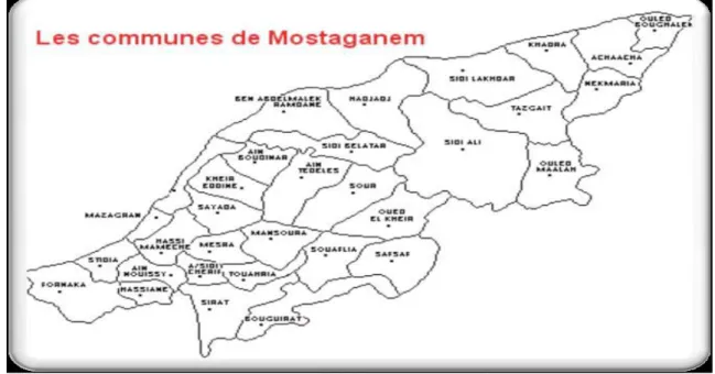 Figure n°02 : Image présenté la situation du plateau de Mostaganem  II.1.2. Situation géographique de la zone   