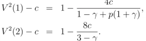 Figure 3 illustrates the range of parameters for which the equilibria exist in the two polar cases of perfect correlation (γ = 1) and perfectly negative correlation (γ = −1)