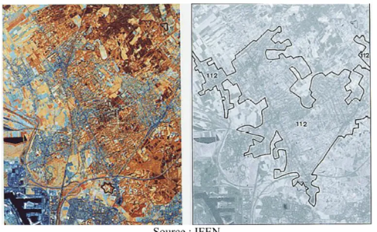 Figure 2. Un exemple de tissu urbain discontinu dans CORINE Land Cover 