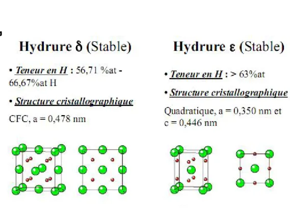 Figure N°15 : les deux phases stables des hydrures de Zirconium  Zhao Zhao, 2008 . 