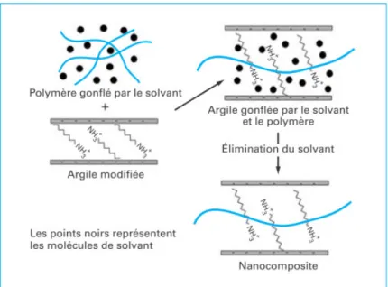 Figure 13. Schéma de l’élaboration de nanocomposites par mélange en solution  9 