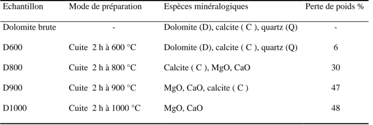 Tableau II.3. Conditions du traitement thermique et caractérisation par DRX  