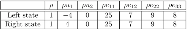 Table 7.2 . Two rarefaction waves state data for a gaussian-type source term test case.