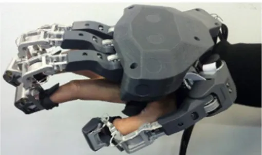 Fig. 6. The prototype of the MANDARIN hand exoskeleton validated in silico before manufacturing.
