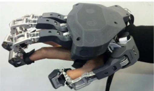 Fig. 6. The prototype of the MANDARIN hand exoskeleton validated in silico before manufacturing.