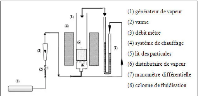 Figure IV.4 : Schéma générale de système de fluidisation par la vapeur d’eau  