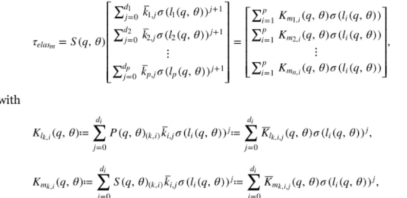 Fig. 4. Comparison of the linear elastic torque (solid line), linear and piece-wise elastic torque (dashed line), polynomial and piece-wise elastic torque (dashed-dot bold line)