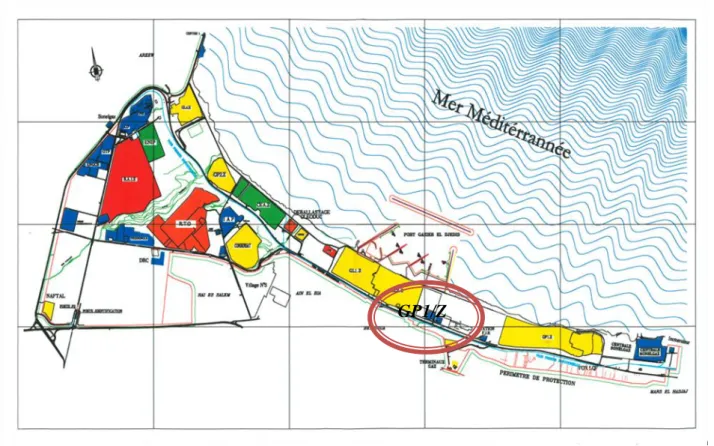 Figure I.1 Situation géographique du complexe GP1/Z. 