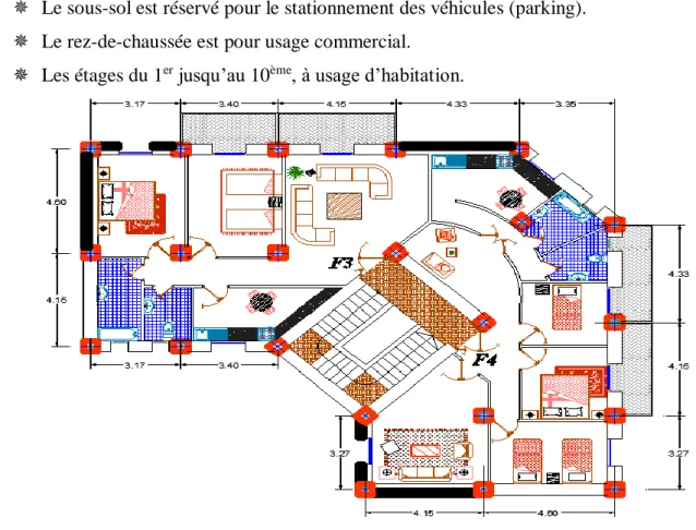 Figure I.1 : Plan d’étage courant 