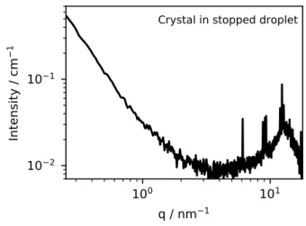 Figure 9: In-situ scattering pattern of cerium oxalate that was formed inside a stopped droplet.