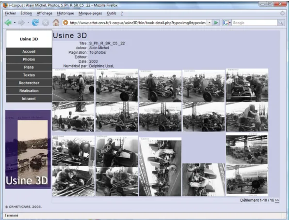 Figure 5 – L’interface de Pleade, l’accès par termes (mots-matière) et notice avec image numérique correspondante (détail)