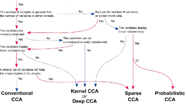Fig 5. A flowchart illustrating the choices when considering the application of CCA a dataset